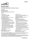 Faucet Stem, Cold Side, Fits Streamway by Moen® and Other Faucets