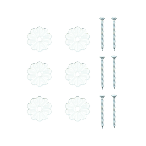 Clear Rosette, 6 pc. w/ Screws