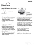 Bathtub Pull-Up Drain, White Finish