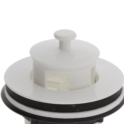 Bathtub Pull-Up Drain, White Finish