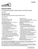 Faucet Stem, Hot Side, Streamway by Moen®, American Brass® and Other Faucets